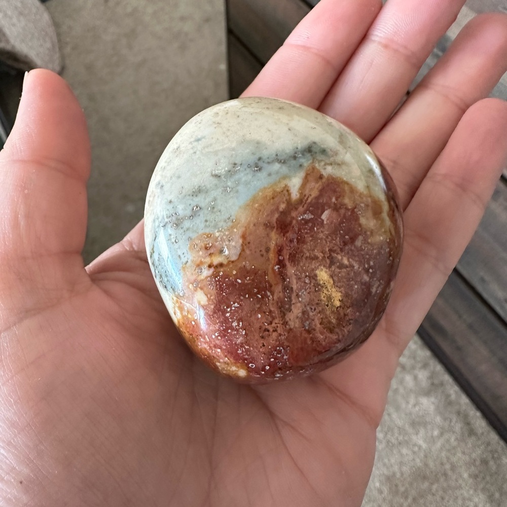 Genuine polished picture jasper large stone